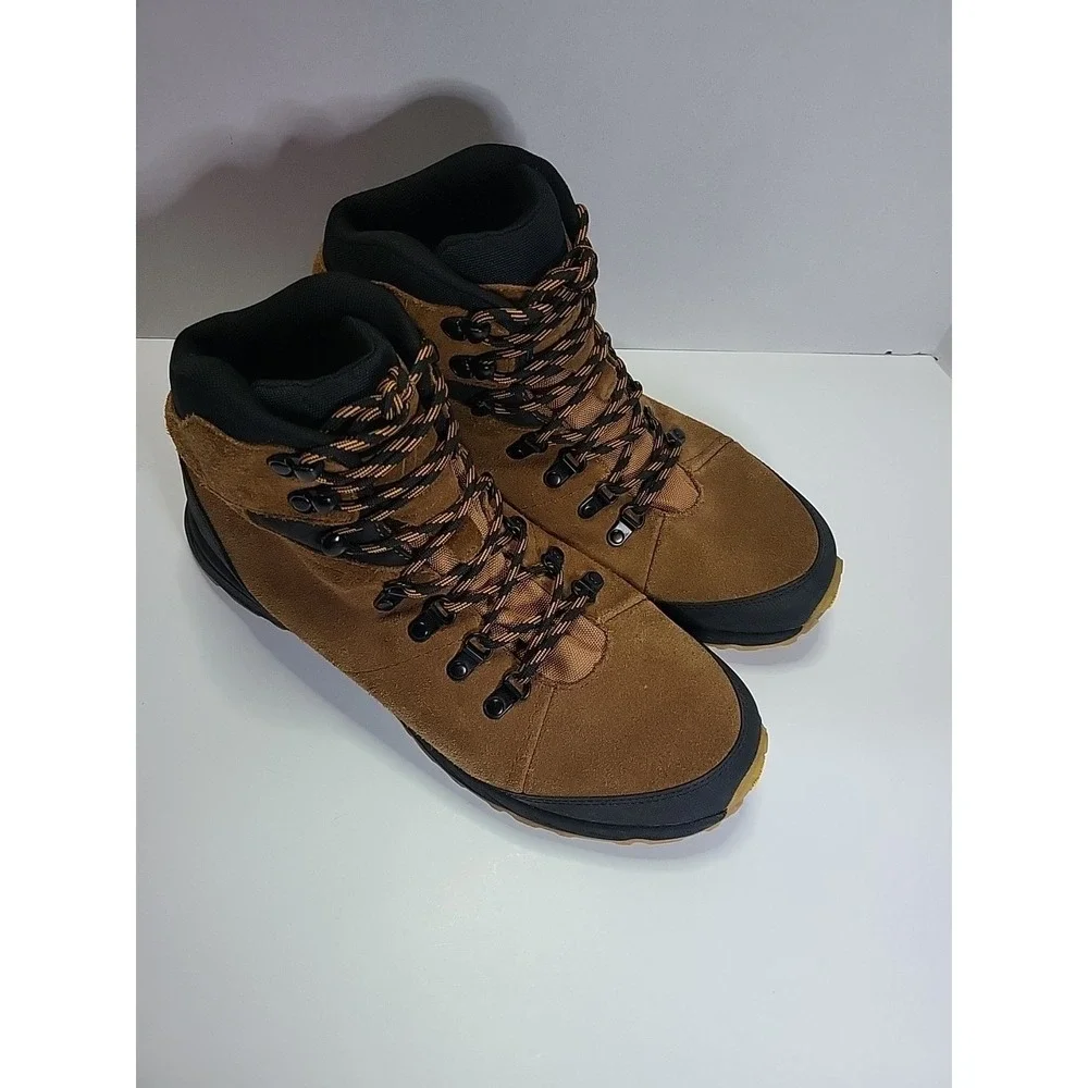 Alpine Design Trekker Boot Men 10.5 Suede Leather Waterproof Vibram Tan Ortholte